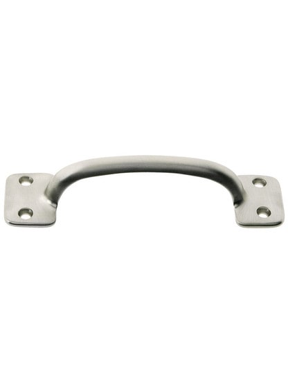 4 inch on Center Solid Brass Handle in Brushed Nickel.